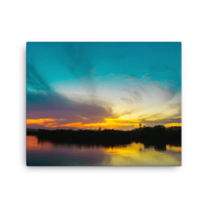 Amazing sunset colors at a calm anchorage in Bocas Del Toro, Panama