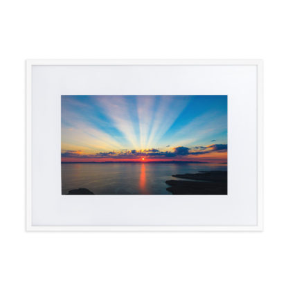 Caleta Partida Aerial Sunset - Framed Poster with Mat - Image 3