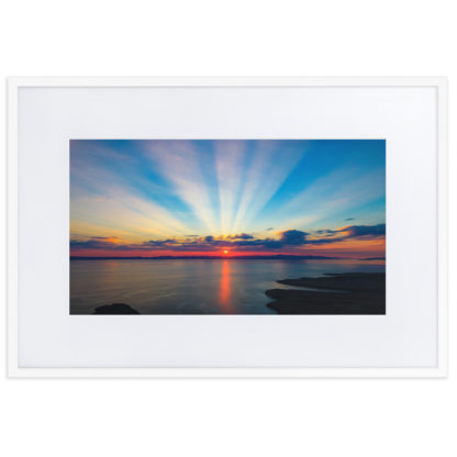 Caleta Partida Aerial Sunset, Oil Paint Effect – Framed Poster with Mat - Image 4