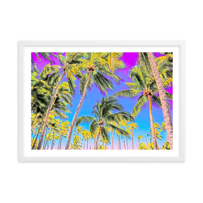 Tripping In a Field of Palm Trees - Framed Poster with Faux Mat Frame - Image 3