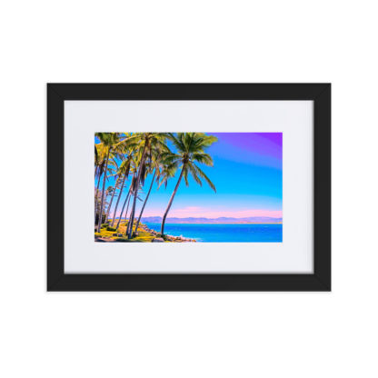 Pastel Palms, Oil Paint Effect - Framed Poster with Mat - Image 2