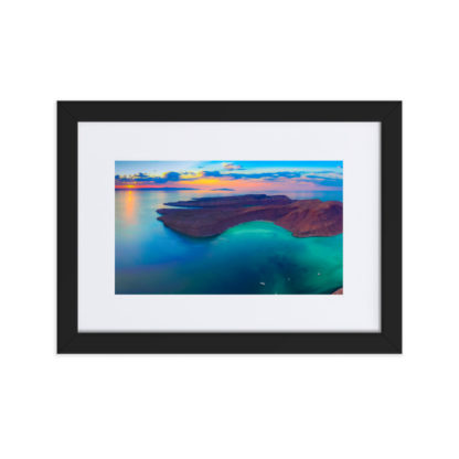 Aerial Panoramic of Caleta Partida - Framed Poster with Mat - Image 2