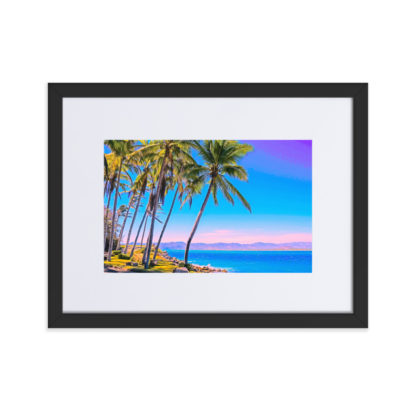 Pastel Palms, Oil Paint Effect - Framed Poster with Mat - Image 3