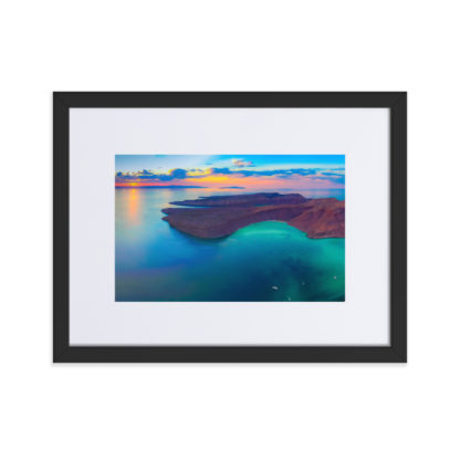 Aerial Panoramic of Caleta Partida - Framed Poster with Mat - Image 3