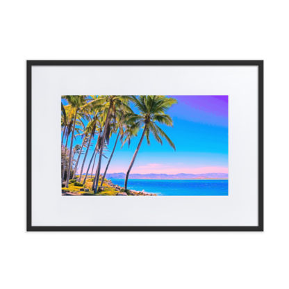 Pastel Palms, Oil Paint Effect - Framed Poster with Mat - Image 4