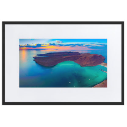 Aerial Panoramic of Caleta Partida - Framed Poster with Mat - Image 5