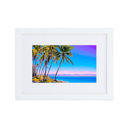 Pastel Palms, Oil Paint Effect - Framed Poster with Mat - Image 5