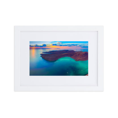 Aerial Panoramic of Caleta Partida - Framed Poster with Mat - Image 6