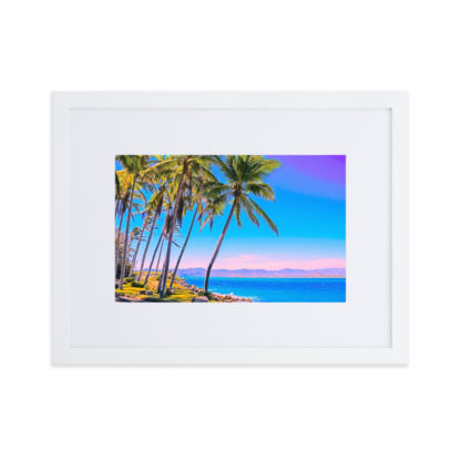 Pastel Palms, Oil Paint Effect - Framed Poster with Mat - Image 6