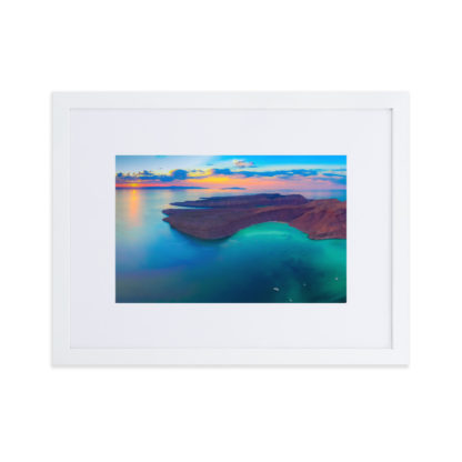 Aerial Panoramic of Caleta Partida - Framed Poster with Mat - Image 7