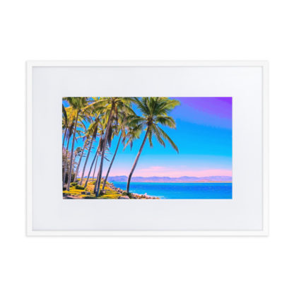 Pastel Palms, Oil Paint Effect - Framed Poster with Mat - Image 7