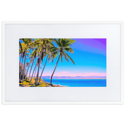 Pastel Palms, Oil Paint Effect - Framed Poster with Mat - Image 8