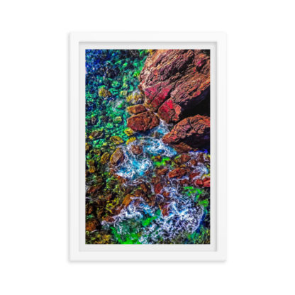 Rainbow Rocks, Oil Paint Effect - Framed Poster with Faux Mat Frame - Image 3