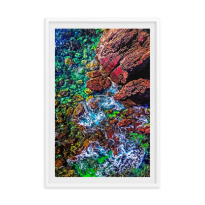 Rainbow Rocks, Oil Paint Effect - Framed Poster with Faux Mat Frame - Image 4