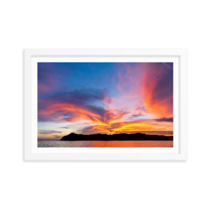 Sunburst Clouds At Boca Chica - Framed Poster with Faux Mat Frame - Image 3