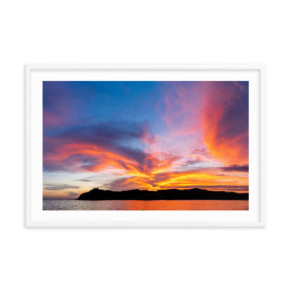 Sunburst Clouds At Boca Chica - Framed Poster with Faux Mat Frame - Image 4