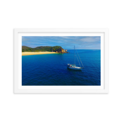 Floating Near Paradise Island - Framed Poster with Faux Mat Frame - Image 3