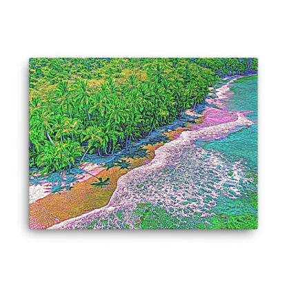 Jungle Palm Coast, Vibrant Sketch - Canvas - Image 2