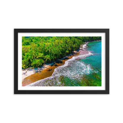 Jungle Palm Coast, Oil Paint - Framed Poster with Faux Mat Frame - Image 2