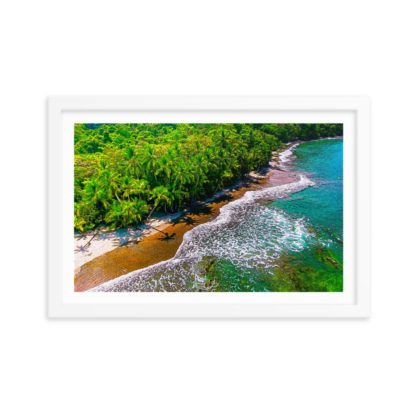 Jungle Palm Coast, Oil Paint - Framed Poster with Faux Mat Frame - Image 3