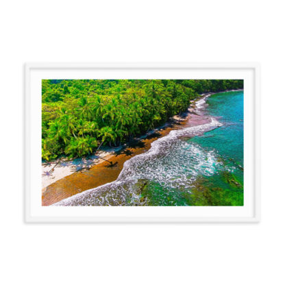 Jungle Palm Coast, Oil Paint - Framed Poster with Faux Mat Frame - Image 4