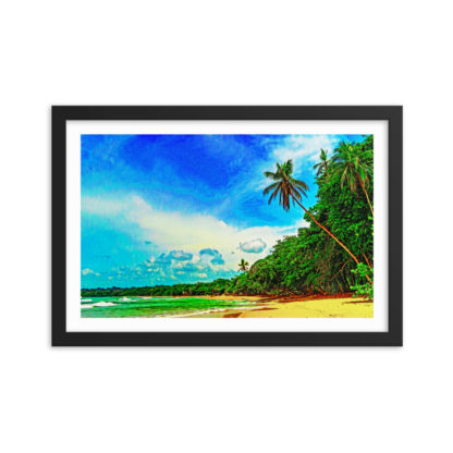 Surfer Beach Puerto Viejo - Framed Poster with Faux Mat Frame - Image 2