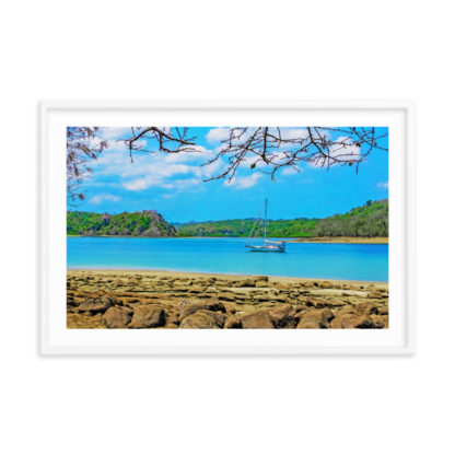 Rocky Sailboat Path, Oil Paint  - Framed Poster with Faux Mat Frame - Image 4