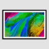 Aerial shot of flowing water through shifting sands with brilliant oil paint effect created at Gallina, Espiritu Santo Island, Baja ,Mexico