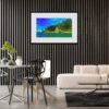 Vibrant jungle scene of paradise cove beach with oil paint effect on Escudo Island, Panama